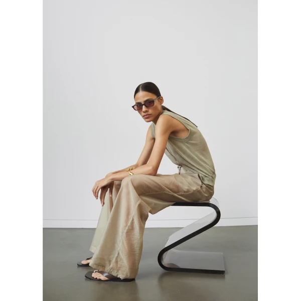 The Frankie Shop Abra Sheer Trousers – Beige, view 5