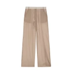 The Frankie Shop Abra Sheer Trousers - Beige - Oversized Minimalist Pants in Beige - Shop at Coveti