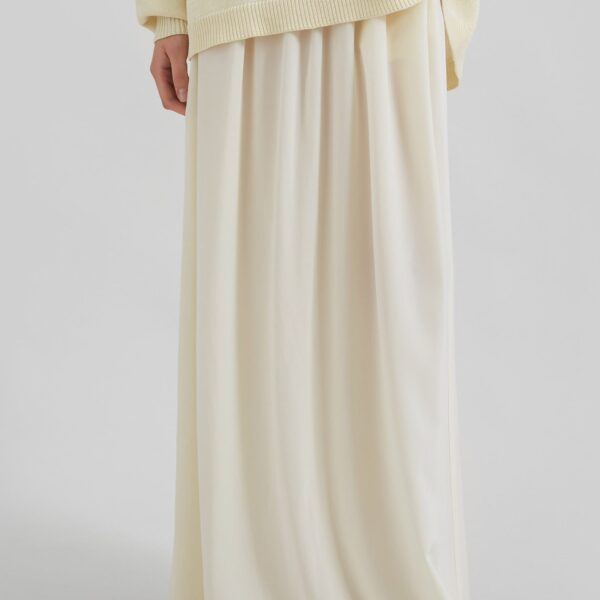The Frankie Shop Aeson Maxi Skirt - Pale Yellow - Oversized Minimalist Skirts in Yellow - Shop at Coveti