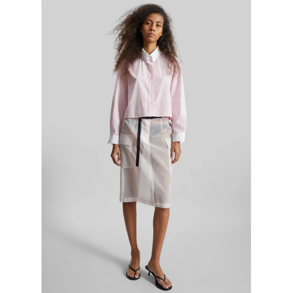 The Frankie Shop Aix Cropped Boxy Shirt – Pink, view 3