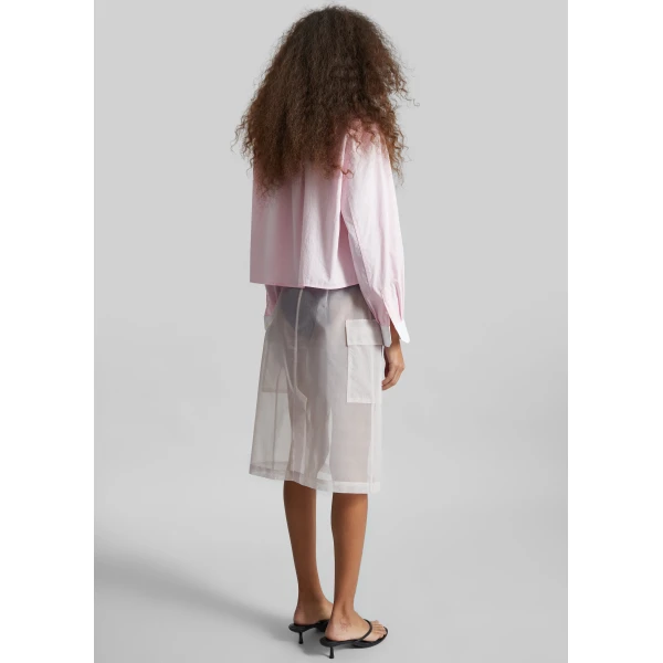 The Frankie Shop Aix Cropped Boxy Shirt – Pink, view 6