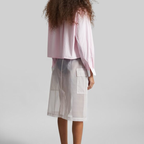 The Frankie Shop Aix Cropped Boxy Shirt - Pink - Oversized Minimalist Tops in Pink - Shop at Coveti