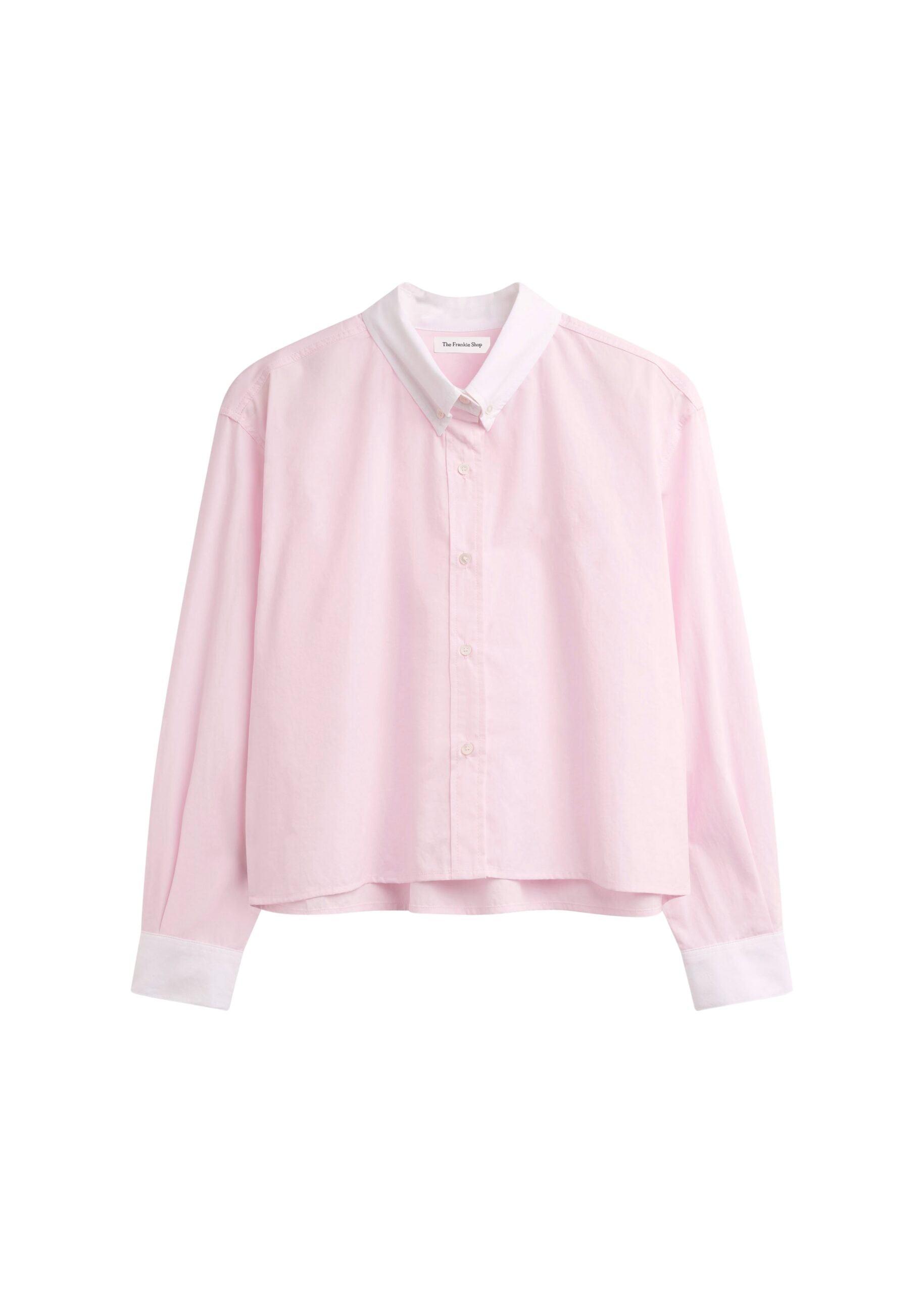 The Frankie Shop Aix Cropped Boxy Shirt – Pink