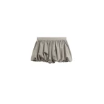 The Frankie Shop Alina Bubble Hem Shorts - Beige Glen Plaid - Oversized Minimalist Shorts in Multicolour - Shop at Coveti