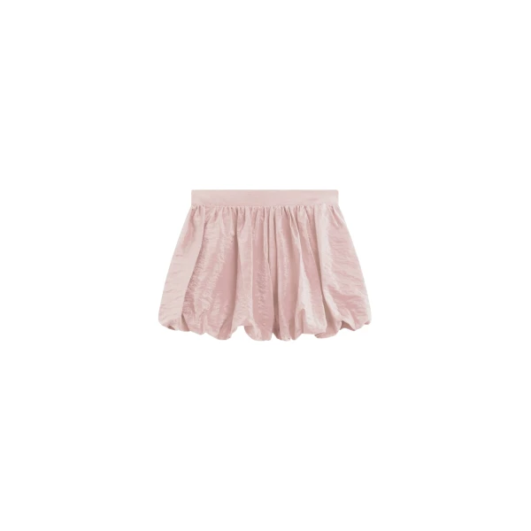 The Frankie Shop Alina Bubble Hem Shorts - Faded Pink - Oversized Minimalist Shorts in Pink - Shop at Coveti