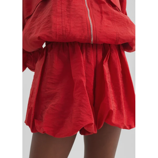 The Frankie Shop Alina Bubble Hem Shorts – Red, view 4