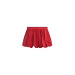 The Frankie Shop Alina Bubble Hem Shorts - Red - Oversized Minimalist Shorts in Red - Shop at Coveti