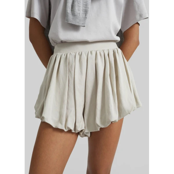The Frankie Shop Alina Linen Bubble Hem Shorts – Light Beige, view 5