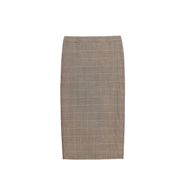 The Frankie Shop Alrose Houndstooth Midi Skirt - Beige - Oversized Minimalist Skirts in Beige - Shop at Coveti