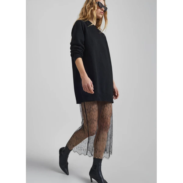 The Frankie Shop Alrose Lace Midi Skirt – Black, view 6