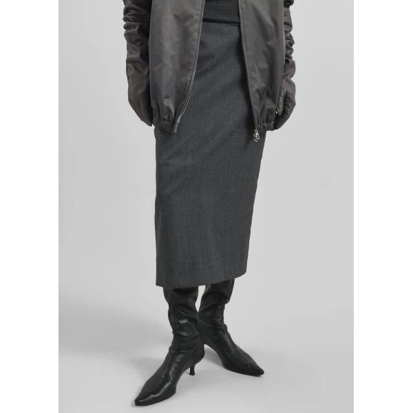 The Frankie Shop Alrose Midi Skirt – Dark Grey Melange, view 4