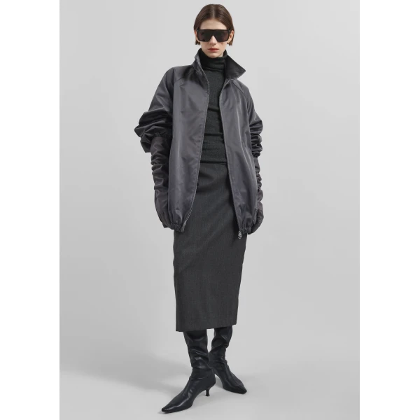 The Frankie Shop Alrose Midi Skirt – Dark Grey Melange, view 6