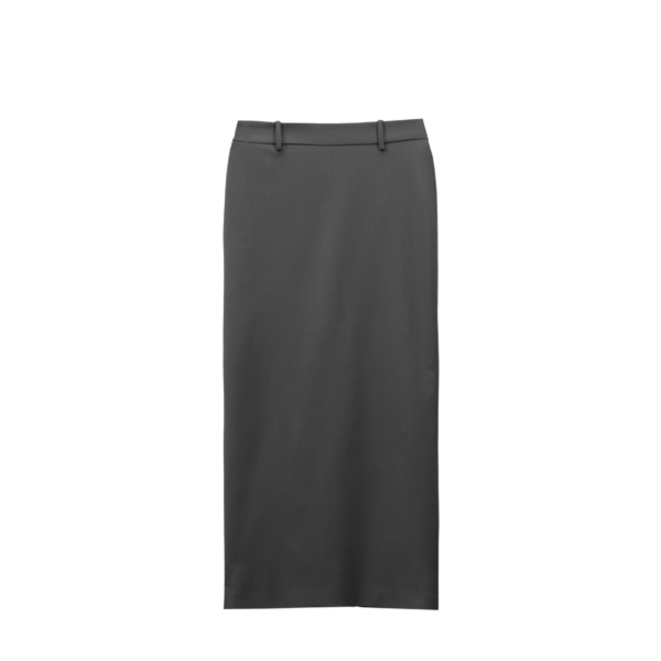 The Frankie Shop Alrose Midi Skirt - Dark Grey Melange - Oversized Minimalist Skirts in Grey - Shop at Coveti