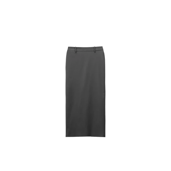 The Frankie Shop Alrose Midi Skirt - Dark Grey Melange - Oversized Minimalist Skirts in Grey - Shop at Coveti