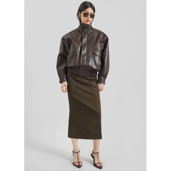 The Frankie Shop Alrose Midi Skirt – Mocha, view 2