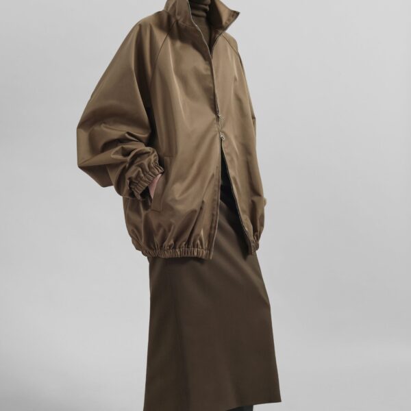 The Frankie Shop Alrose Midi Skirt - Mocha - Oversized Minimalist Skirts in Beige - Shop at Coveti