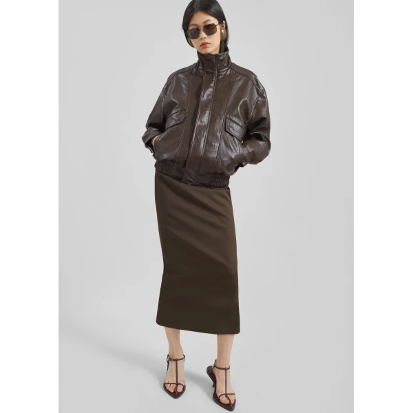 The Frankie Shop Alrose Midi Skirt – Mocha, view 5