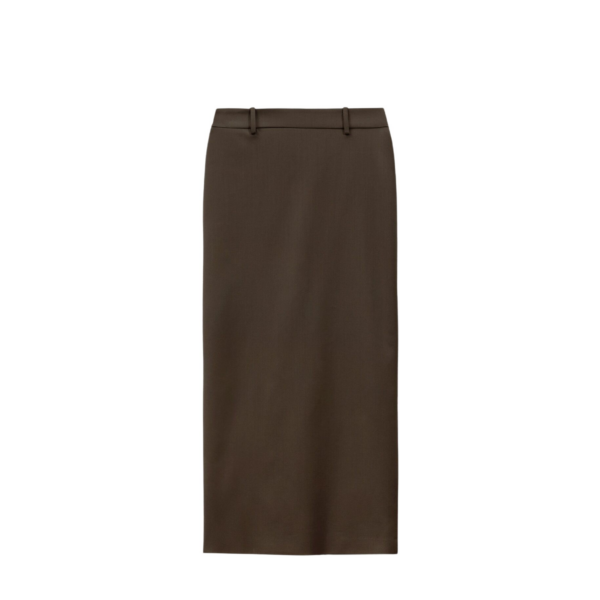 The Frankie Shop Alrose Midi Skirt - Mocha - Oversized Minimalist Skirts in Beige - Shop at Coveti