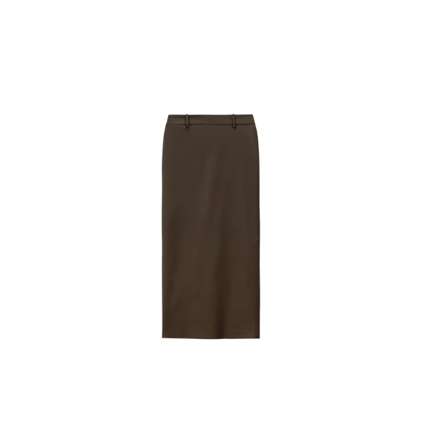 The Frankie Shop Alrose Midi Skirt - Mocha - Oversized Minimalist Skirts in Beige - Shop at Coveti