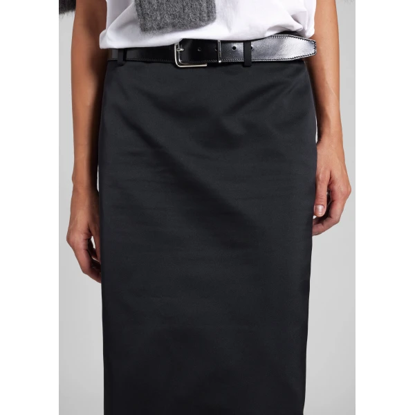 The Frankie Shop Alrose Satin Midi Skirt – Black, view 5