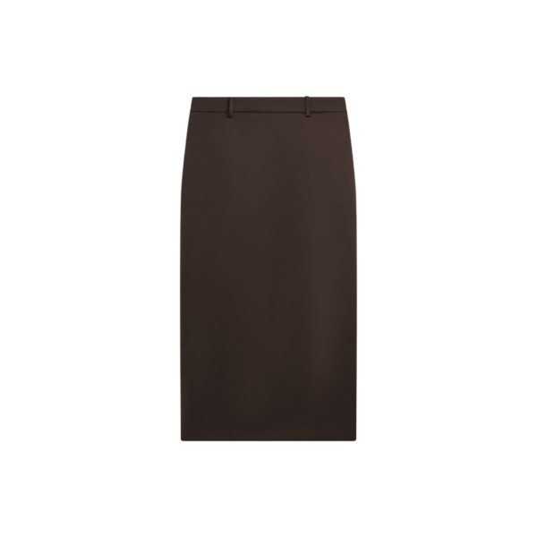 The Frankie Shop Alrose Satin Midi Skirt - Brown - Oversized Minimalist Skirts in Beige - Shop at Coveti