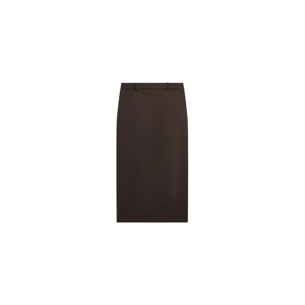 The Frankie Shop Alrose Satin Midi Skirt - Brown - Oversized Minimalist Skirts in Beige - Shop at Coveti