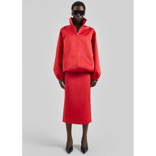 The Frankie Shop Alrose Satin Midi Skirt – Red, view 6