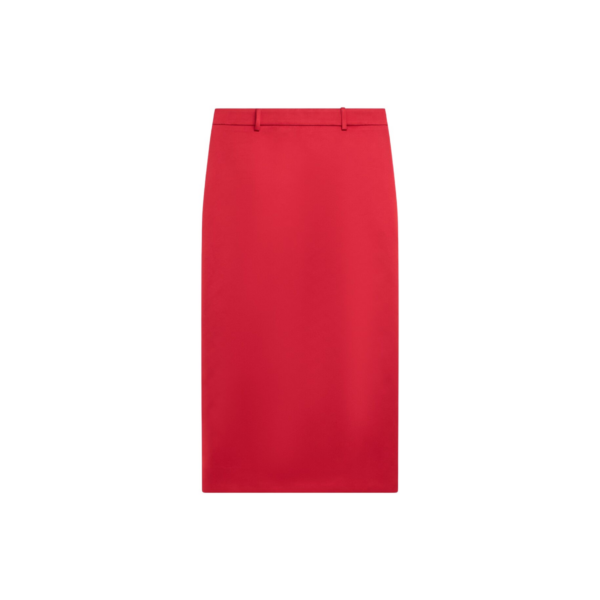 The Frankie Shop Alrose Satin Midi Skirt - Red - Oversized Minimalist Skirts in Red - Shop at Coveti