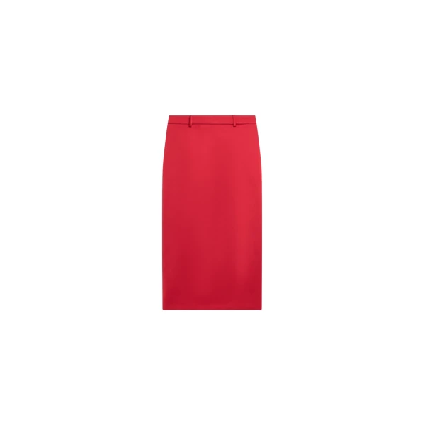 The Frankie Shop Alrose Satin Midi Skirt - Red - Oversized Minimalist Skirts in Red - Shop at Coveti