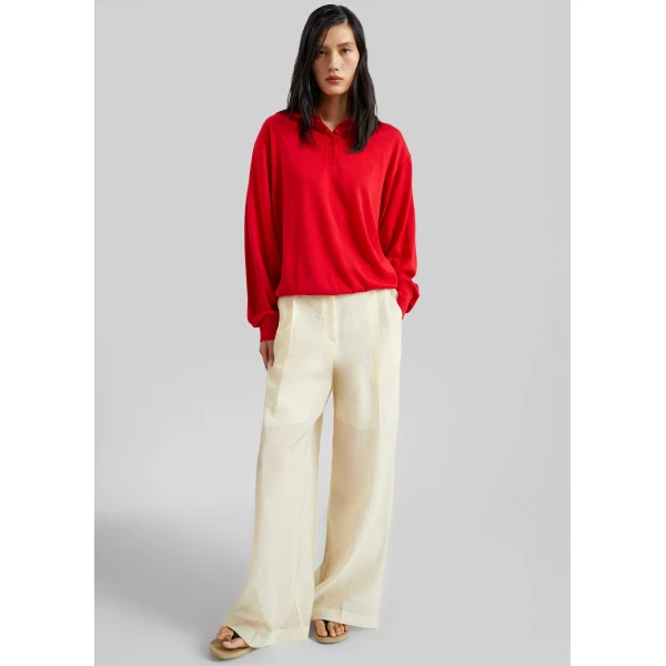 The Frankie Shop Alvito Sheer Organza Pants – Pale Yellow, view 2