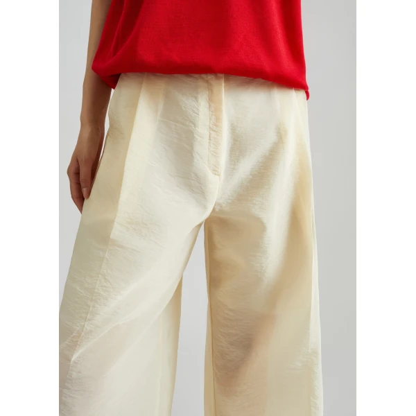 The Frankie Shop Alvito Sheer Organza Pants – Pale Yellow, view 4