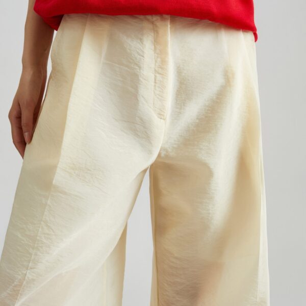 The Frankie Shop Alvito Sheer Organza Pants - Pale Yellow - Oversized Minimalist Pants in Yellow - Shop at Coveti