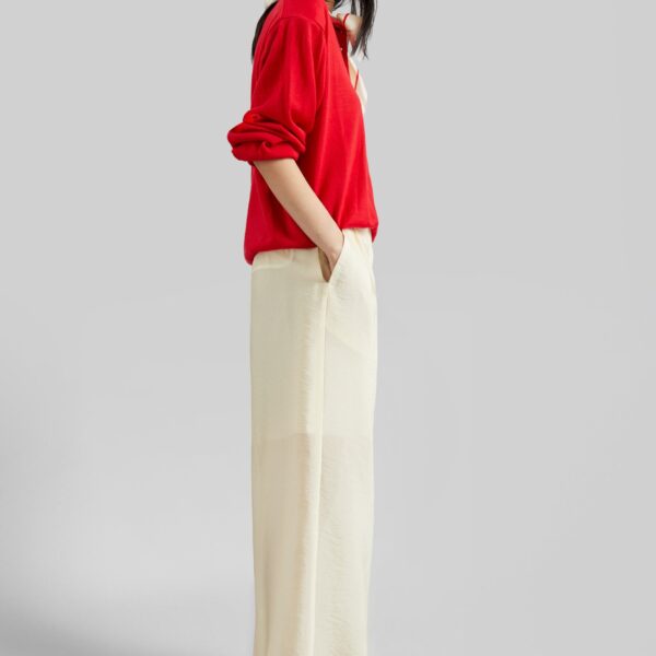 The Frankie Shop Alvito Sheer Organza Pants - Pale Yellow - Oversized Minimalist Pants in Yellow - Shop at Coveti