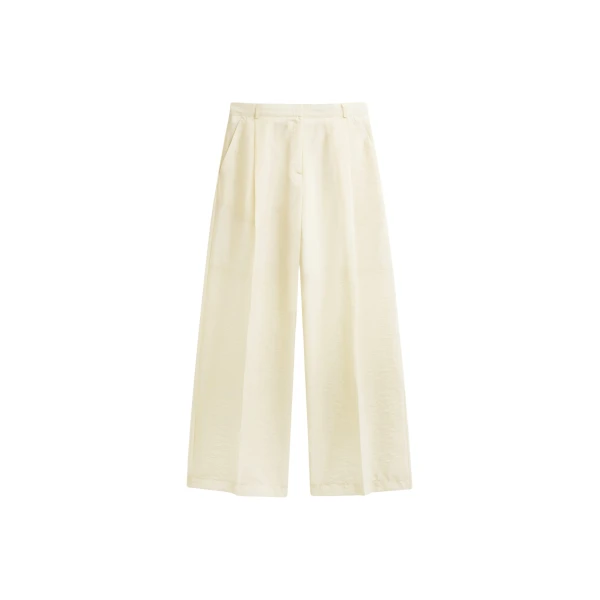 The Frankie Shop Alvito Sheer Organza Pants - Pale Yellow - Oversized Minimalist Pants in Yellow - Shop at Coveti