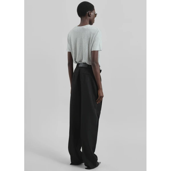 The Frankie Shop Amal Fluid Tee – Grey Melange Top, view 5