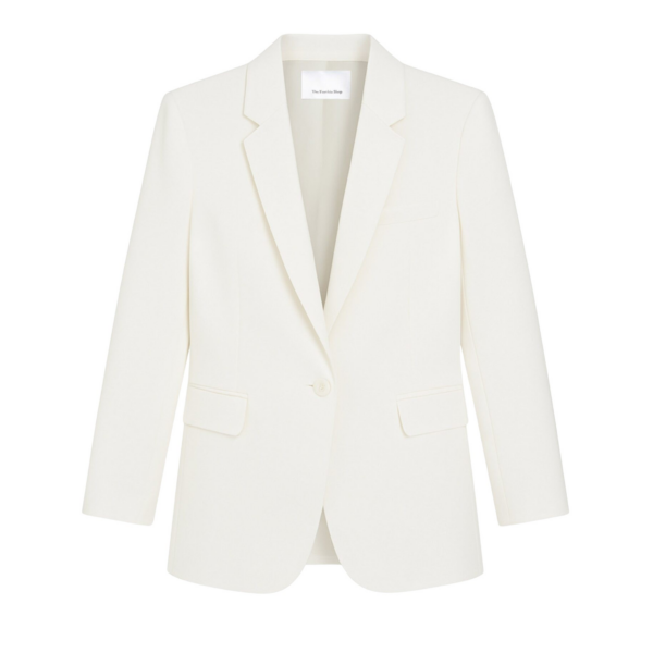 The Frankie Shop Amelia Tailored Blazer - White - Oversized Minimalist Jackets in White - Shop at Coveti