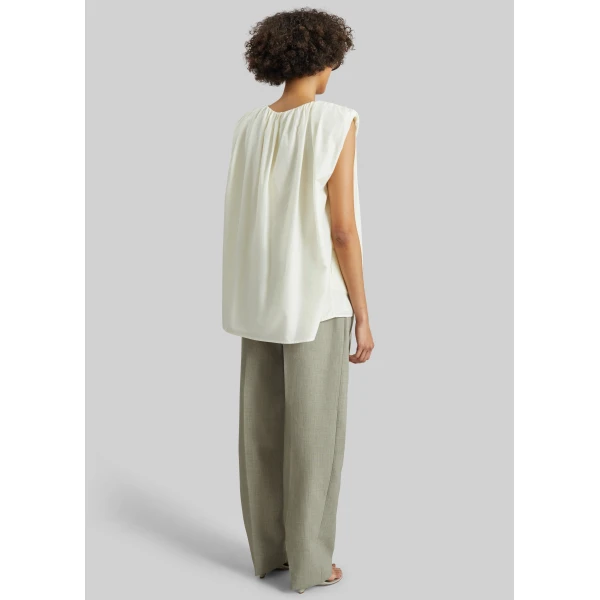 The Frankie Shop Anca Gathered Blouse – Ivory, view 6