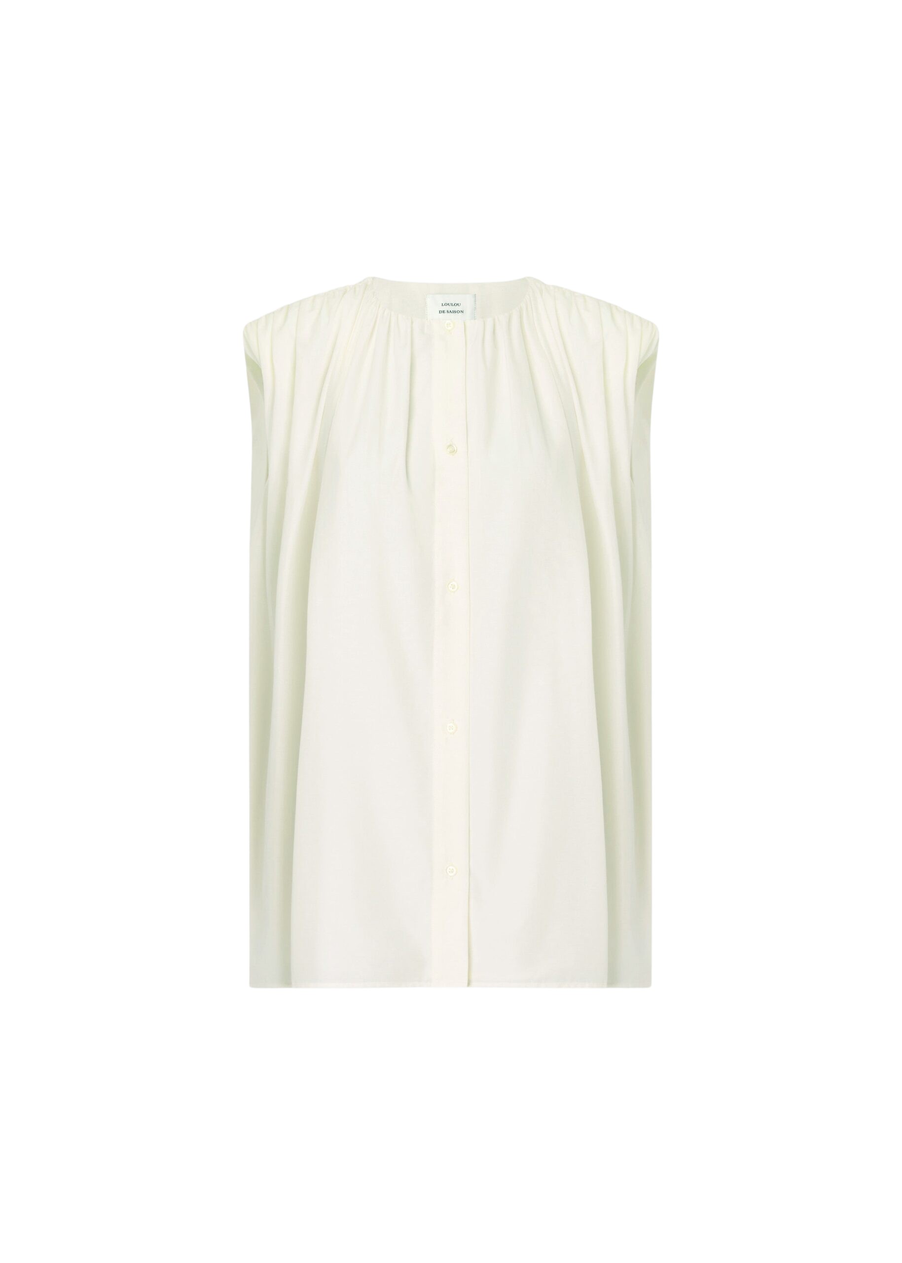 The Frankie Shop Anca Gathered Blouse – Ivory