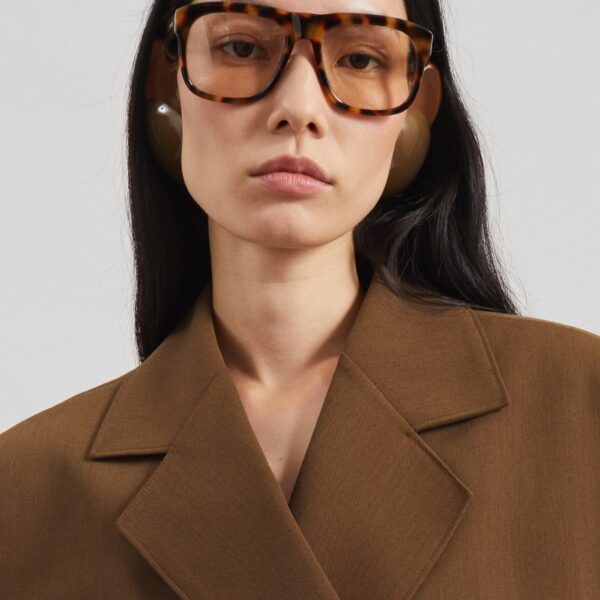 The Frankie Shop Antwerp Wrap Blazer - Brown - Oversized Minimalist Jackets in Beige - Shop at Coveti