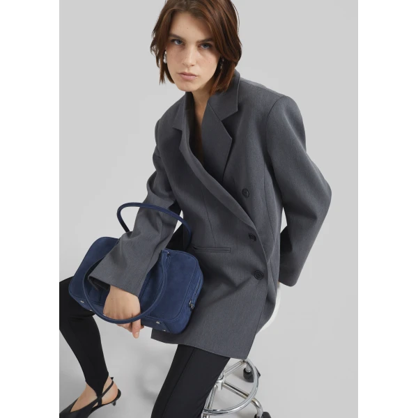 The Frankie Shop Antwerp Wrap Blazer – Grey, view 2