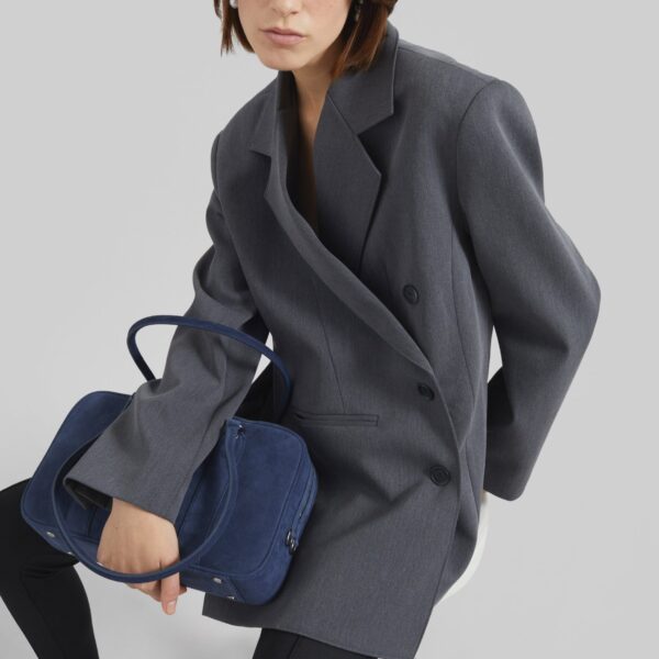 The Frankie Shop Antwerp Wrap Blazer - Grey - Oversized Minimalist Jackets in Grey - Shop at Coveti