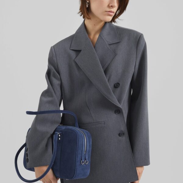The Frankie Shop Antwerp Wrap Blazer - Grey - Oversized Minimalist Jackets in Grey - Shop at Coveti