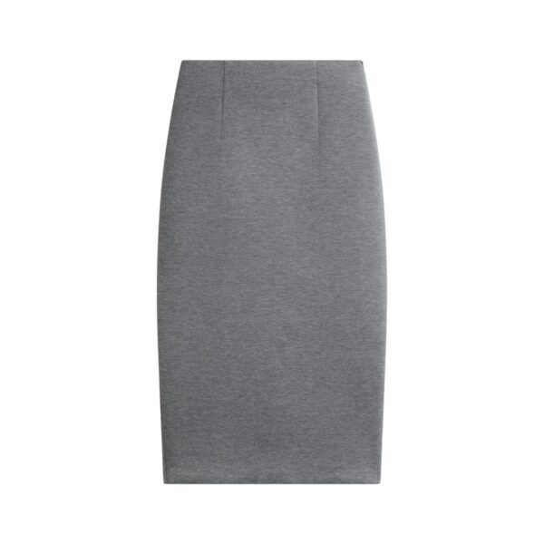 The Frankie Shop Anya Neoprene Midi Skirt - Grey Melange - Oversized Minimalist Skirts in Grey - Shop at Coveti