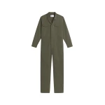 The Frankie Shop Ardea Cotton Utility Jumpsuit - Dark Olive - Oversized Minimalist Jumpsuit in Green - Shop at Coveti