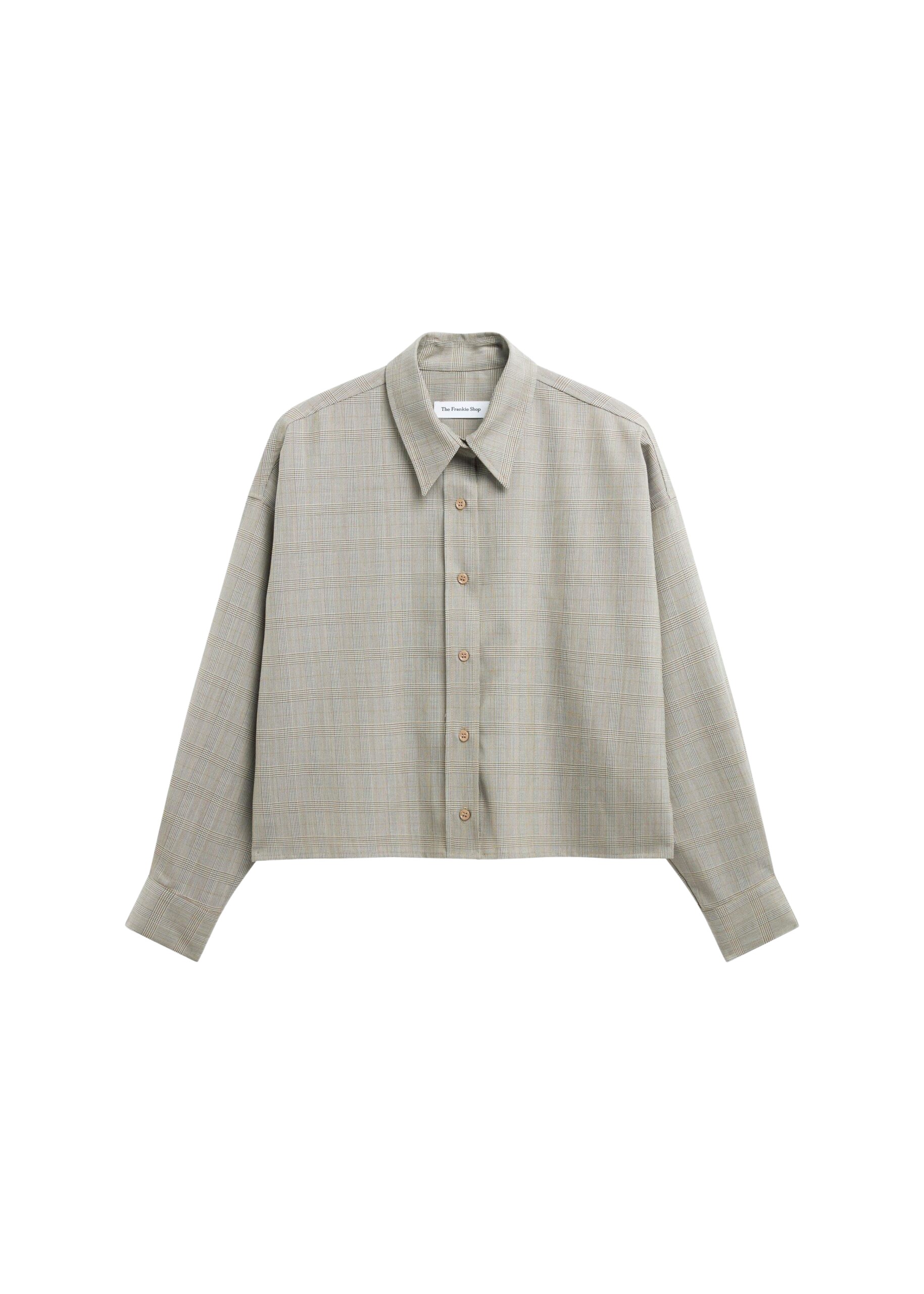 The Frankie Shop Arlen Boxy Shirt – Beige Glen Plaid