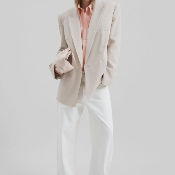 The Frankie Shop Arlen Cotton Boxy Shirt - Faded Pink - Oversized Minimalist Tops in Pink - Shop at Coveti