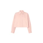 The Frankie Shop Arlen Cotton Boxy Shirt - Faded Pink - Oversized Minimalist Tops in Pink - Shop at Coveti