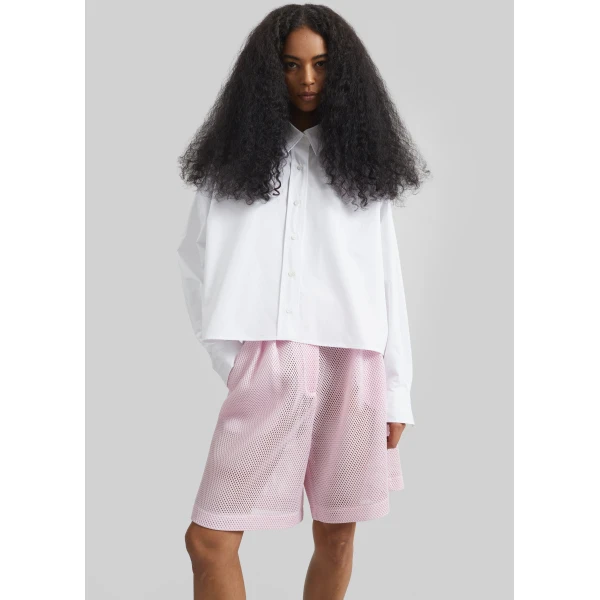 The Frankie Shop Arlen Cotton Boxy Shirt – White, view 2