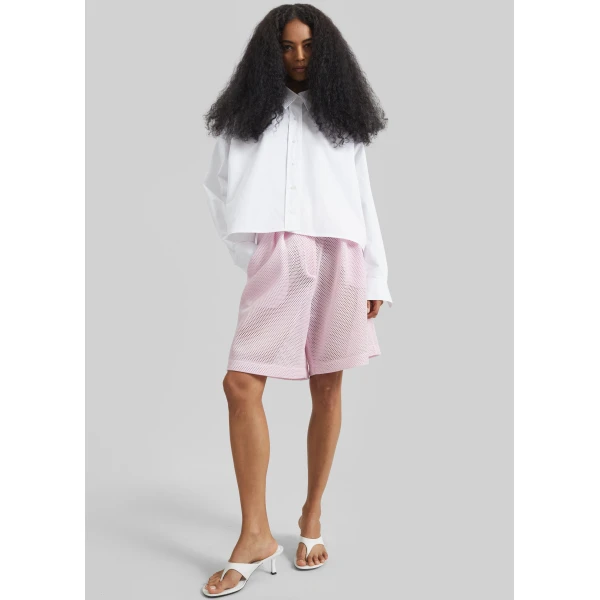 The Frankie Shop Arlen Cotton Boxy Shirt – White, view 3