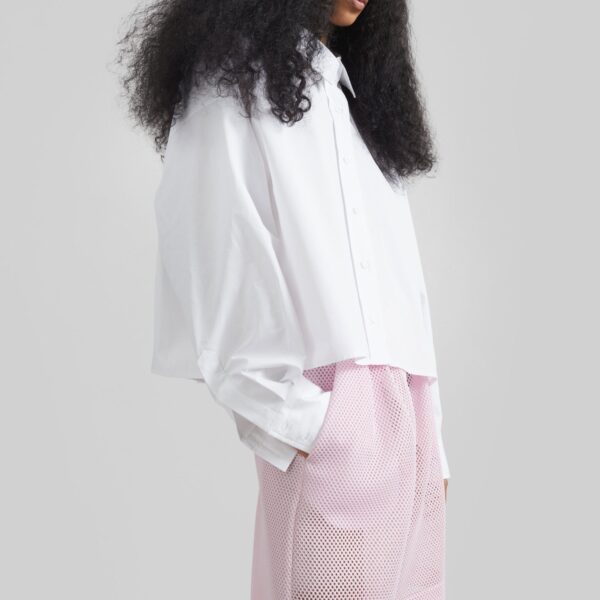 The Frankie Shop Arlen Cotton Boxy Shirt - White - Oversized Minimalist Tops in White - Shop at Coveti
